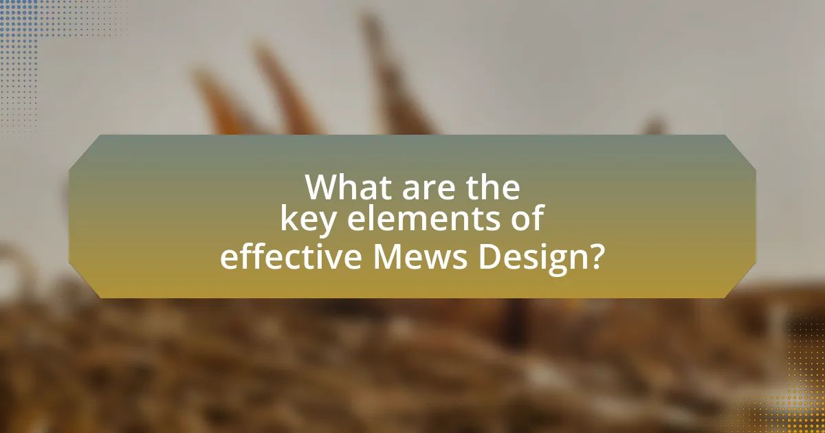 What are the key elements of effective Mews Design?